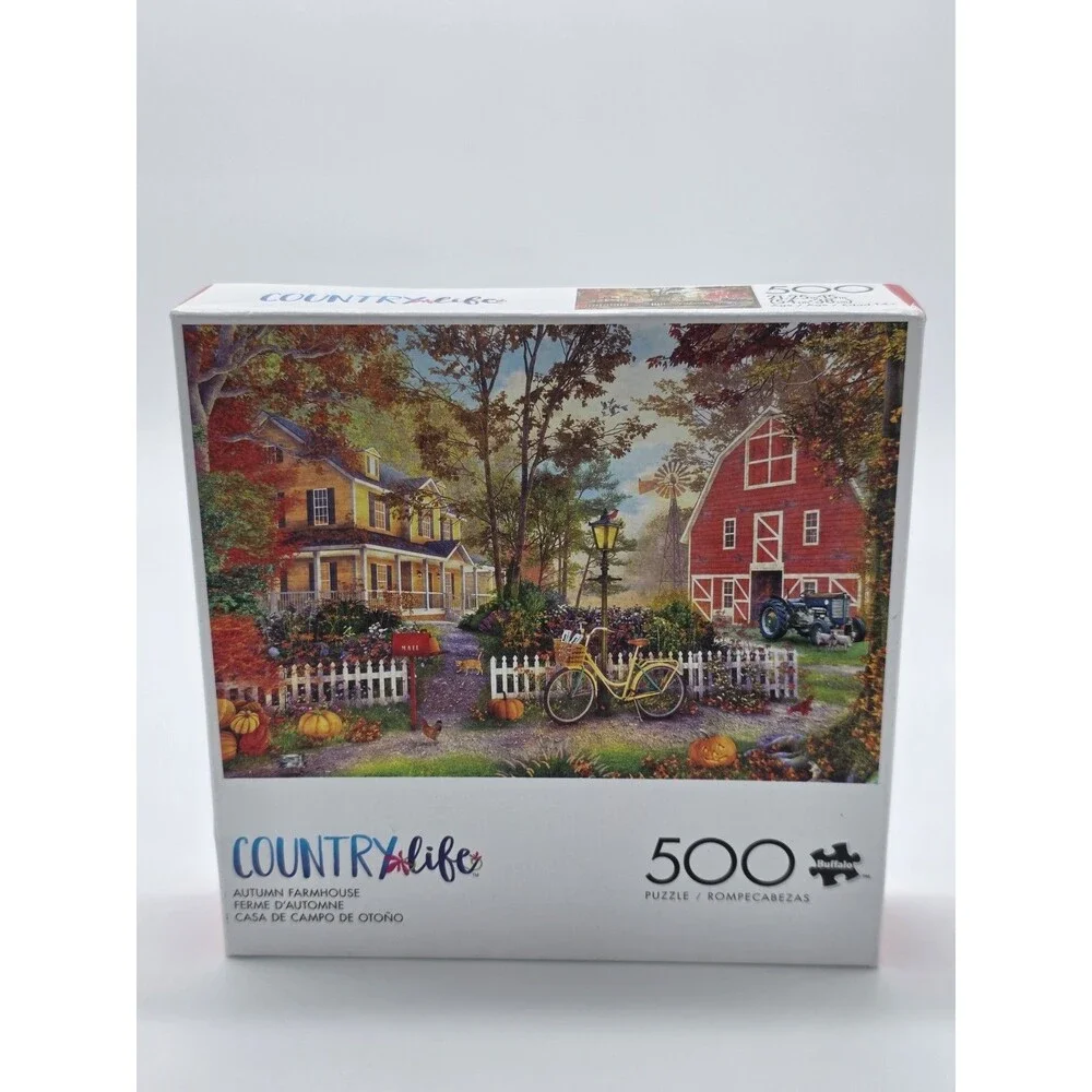 Country Life Autumn Farmhouse 500-Piece Jigsaw Puzzle
